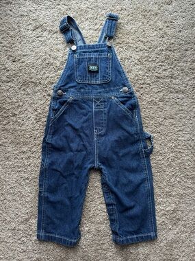 24M KEY Denim Overalls Toddler Carpenter Bib Adjustable Straps Blue